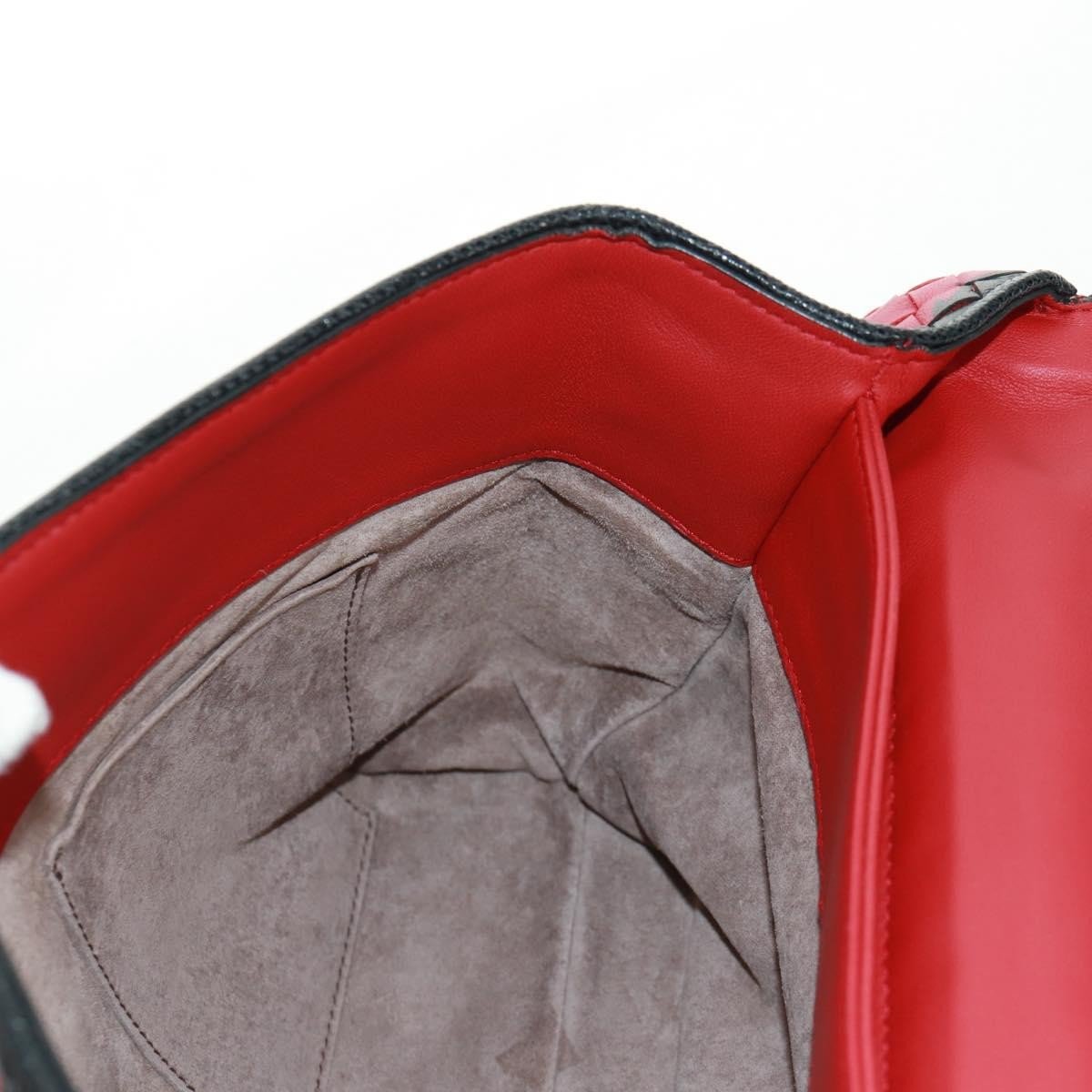 Bottega Veneta Glass Shoulder Bag Intrecciato Nappa Rosso/Nero – 28 cm - Etoilux
