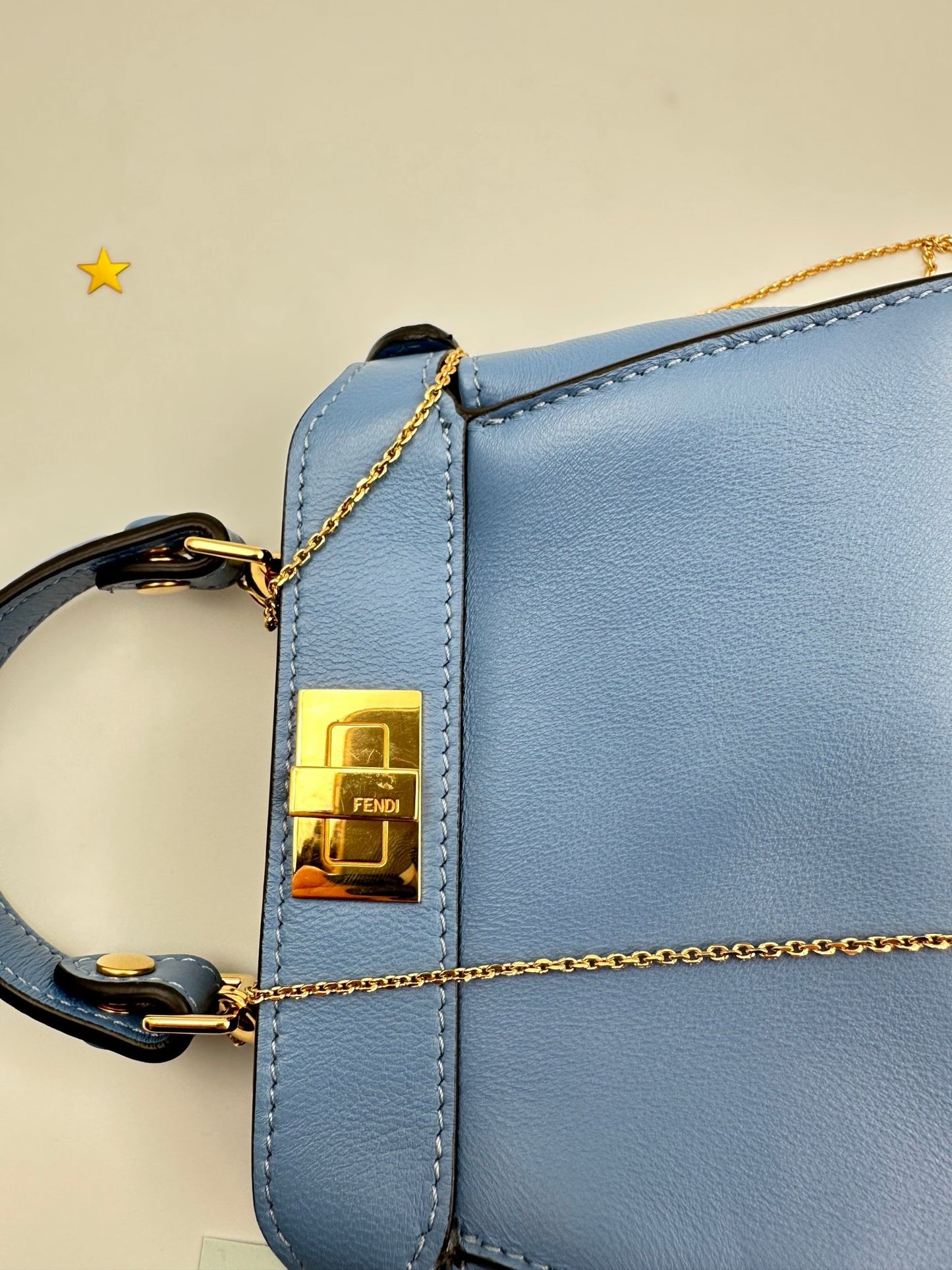 Fendi Nano Peekaboo – Pelle Azzurra - Etoilux