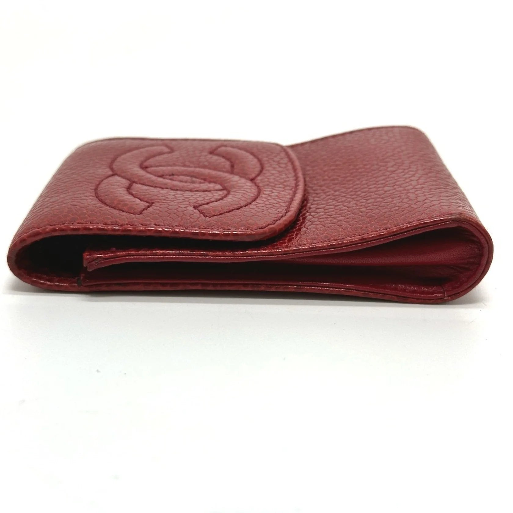 Chanel Portasigari con Catena – Pelle Caviar Rossa - Etoilux