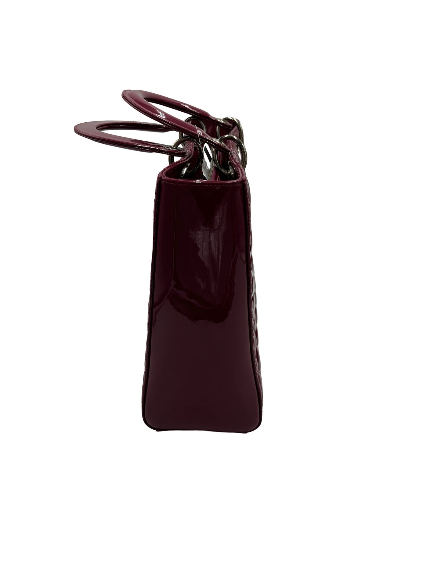 Christian Dior Lady Dior Large Pelle Verniciata Cannage – Rosa Malva – 32 cm - Etoilux