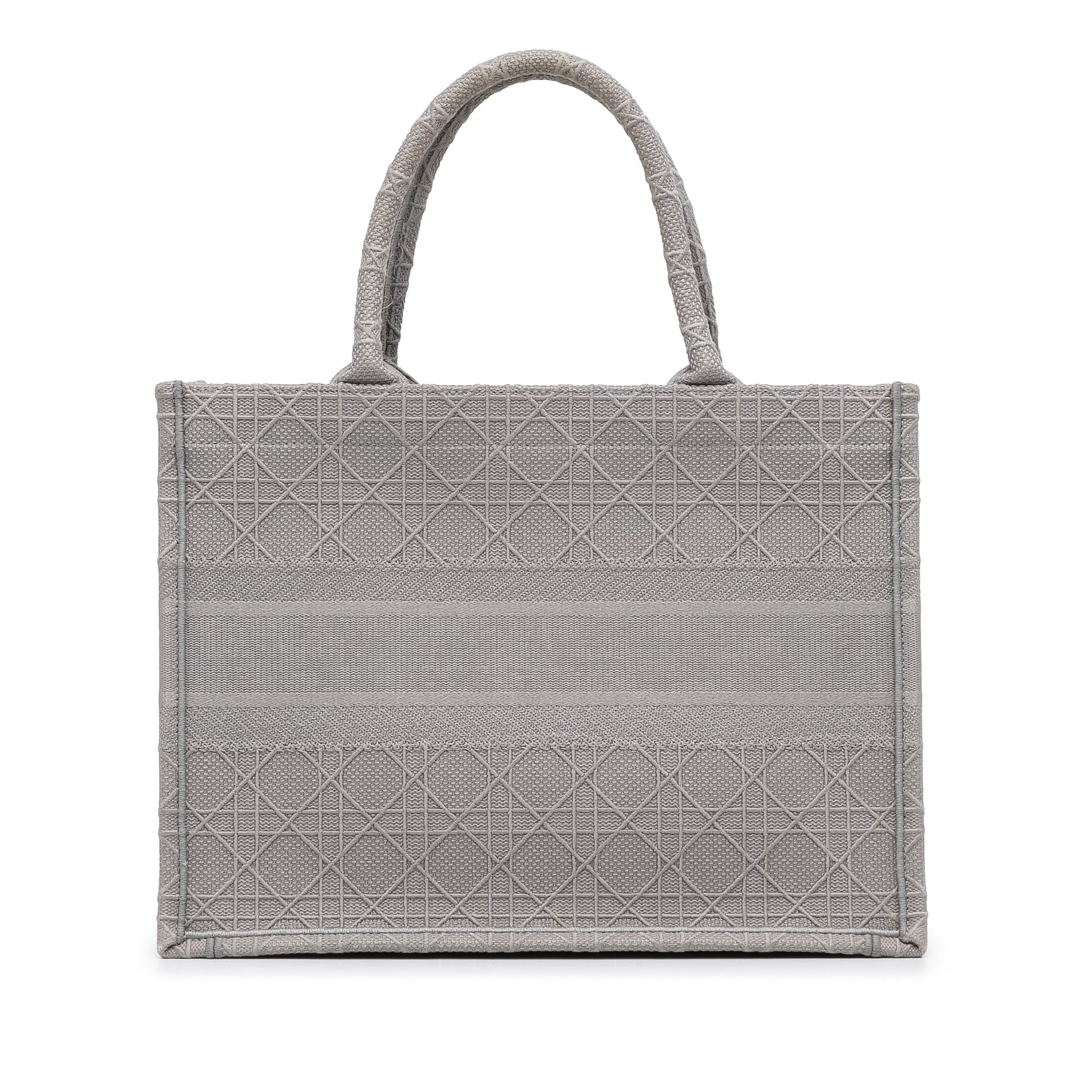 Christian Dior Book Tote Media Cannage Ricamata – Grigio - Etoilux