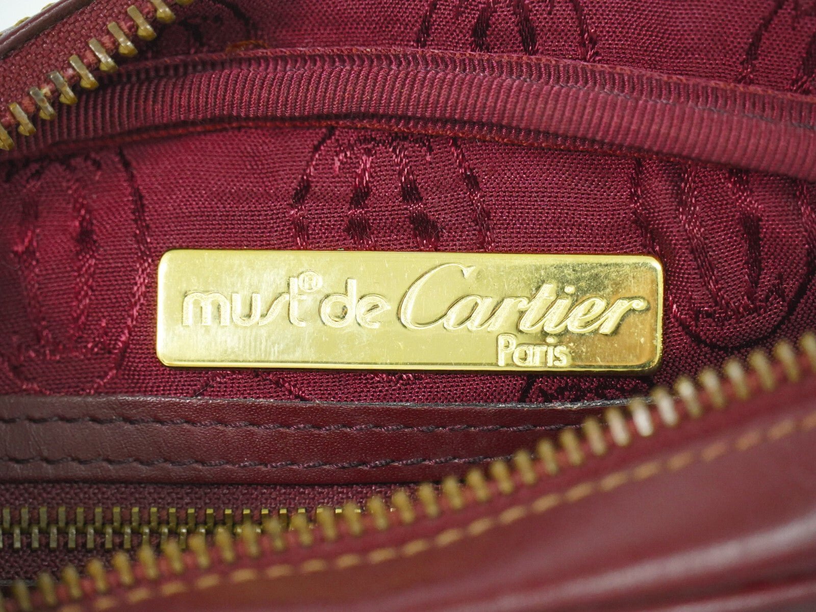 Cartier Must de Cartier Bordeaux in Pelle – Crossbody Vintage - Etoilux