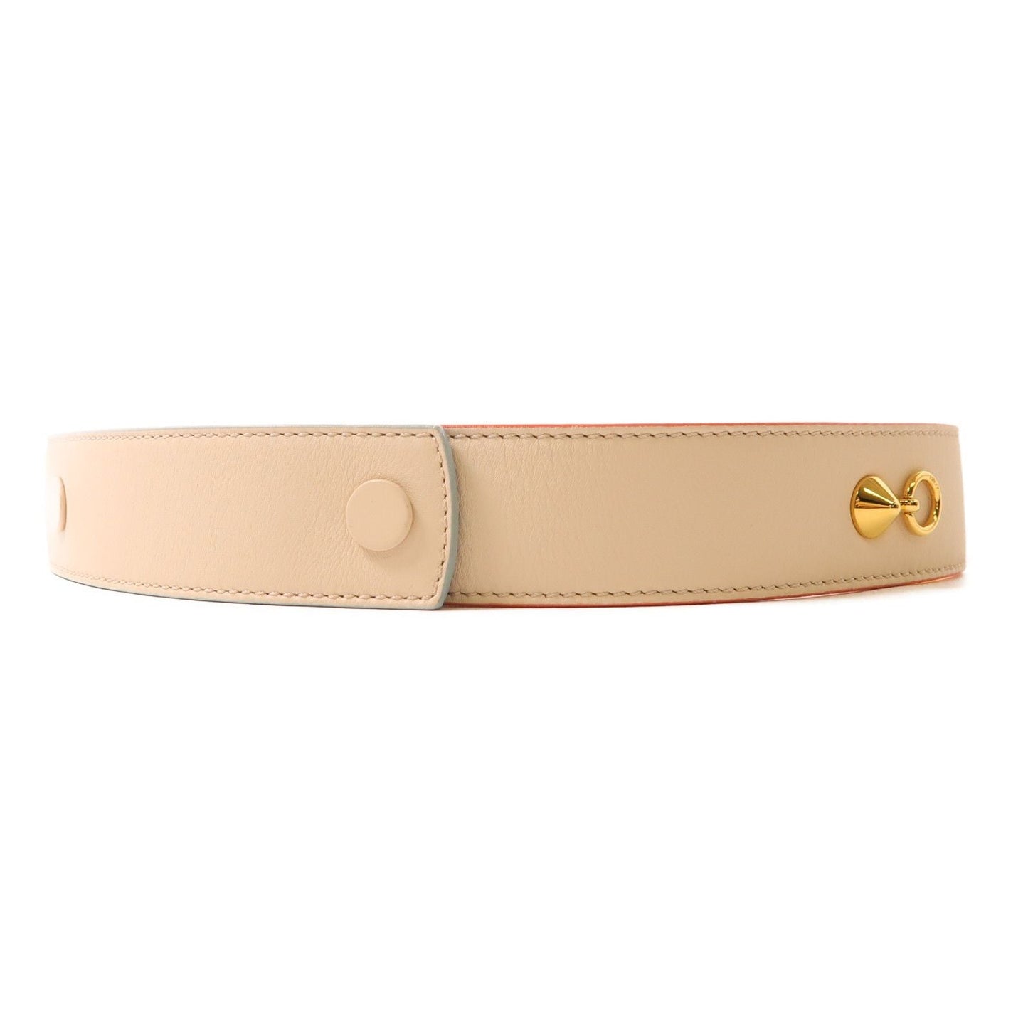 Fendi Strap You Tracolla Pelle Reversibile Crema/Giallo/Navy Hardware Oro - Etoilux