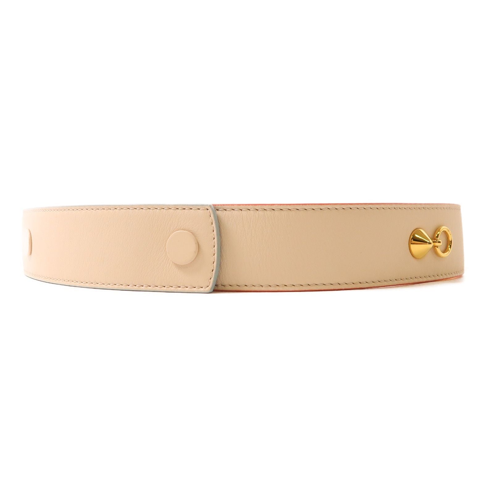 Fendi Strap You Tracolla Pelle Reversibile Crema/Giallo/Navy Hardware Oro - Etoilux