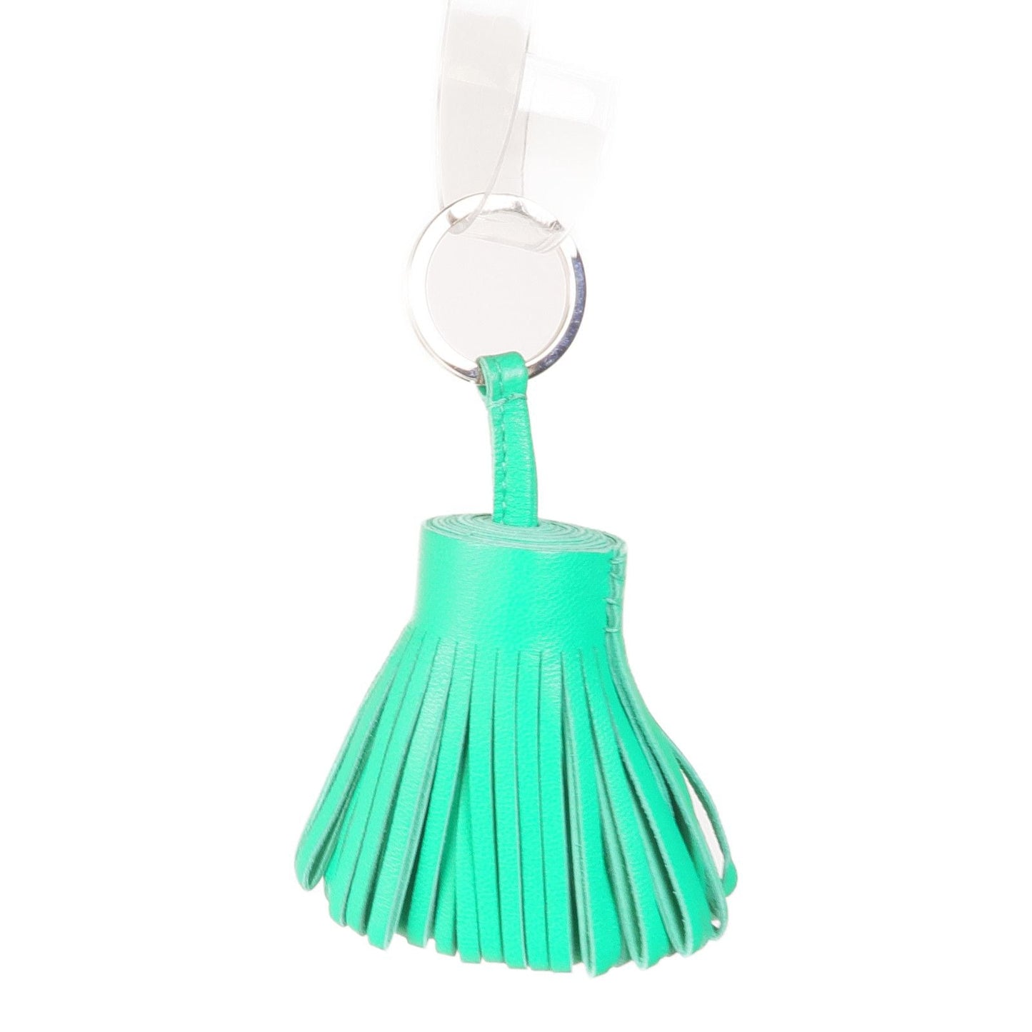 Hermès Carmen Key Ring Agnello Milo Bambou — Hardware Palladio — Scatola Originale - Etoilux