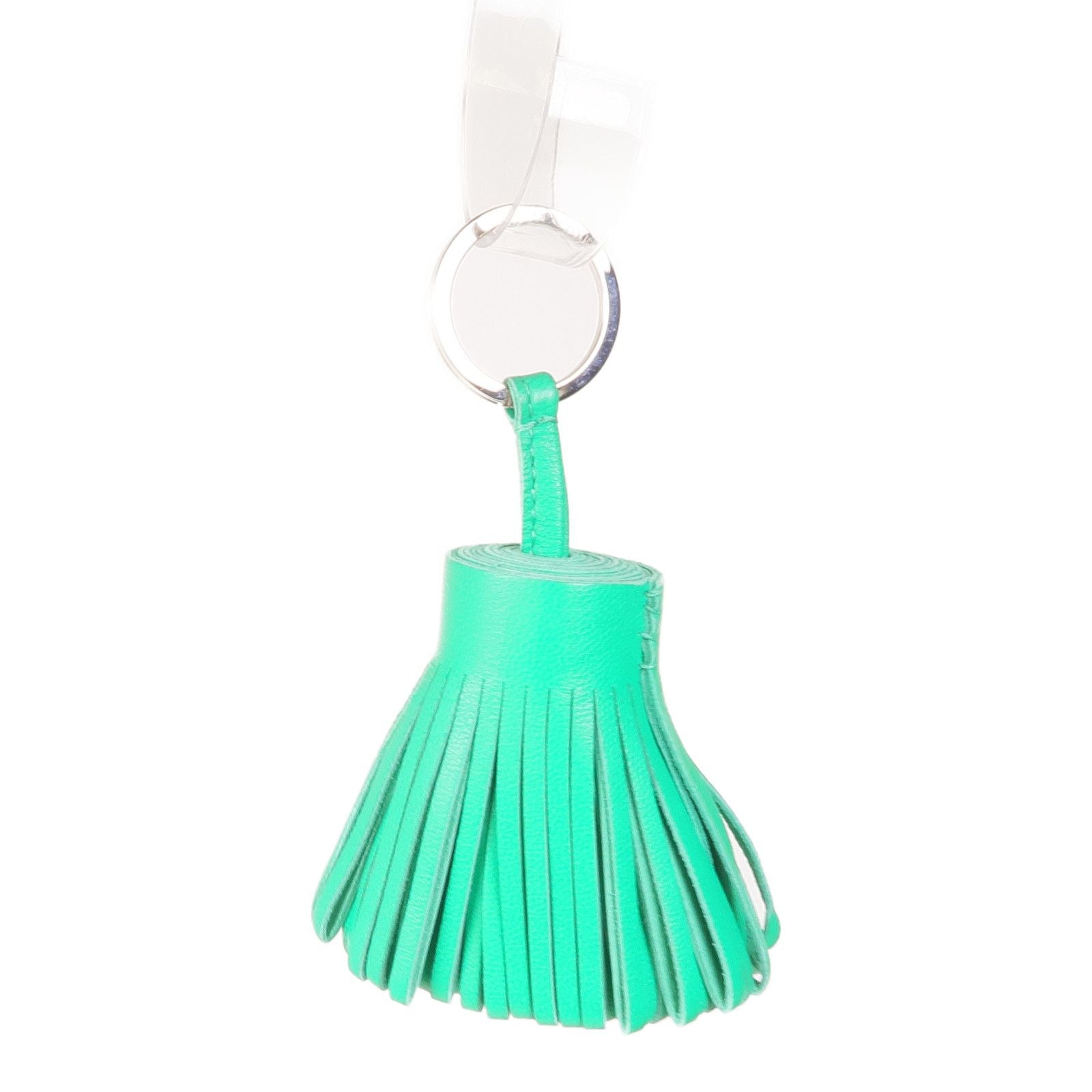 Hermès Carmen Key Ring Agnello Milo Bambou — Hardware Palladio — Scatola Originale - Etoilux