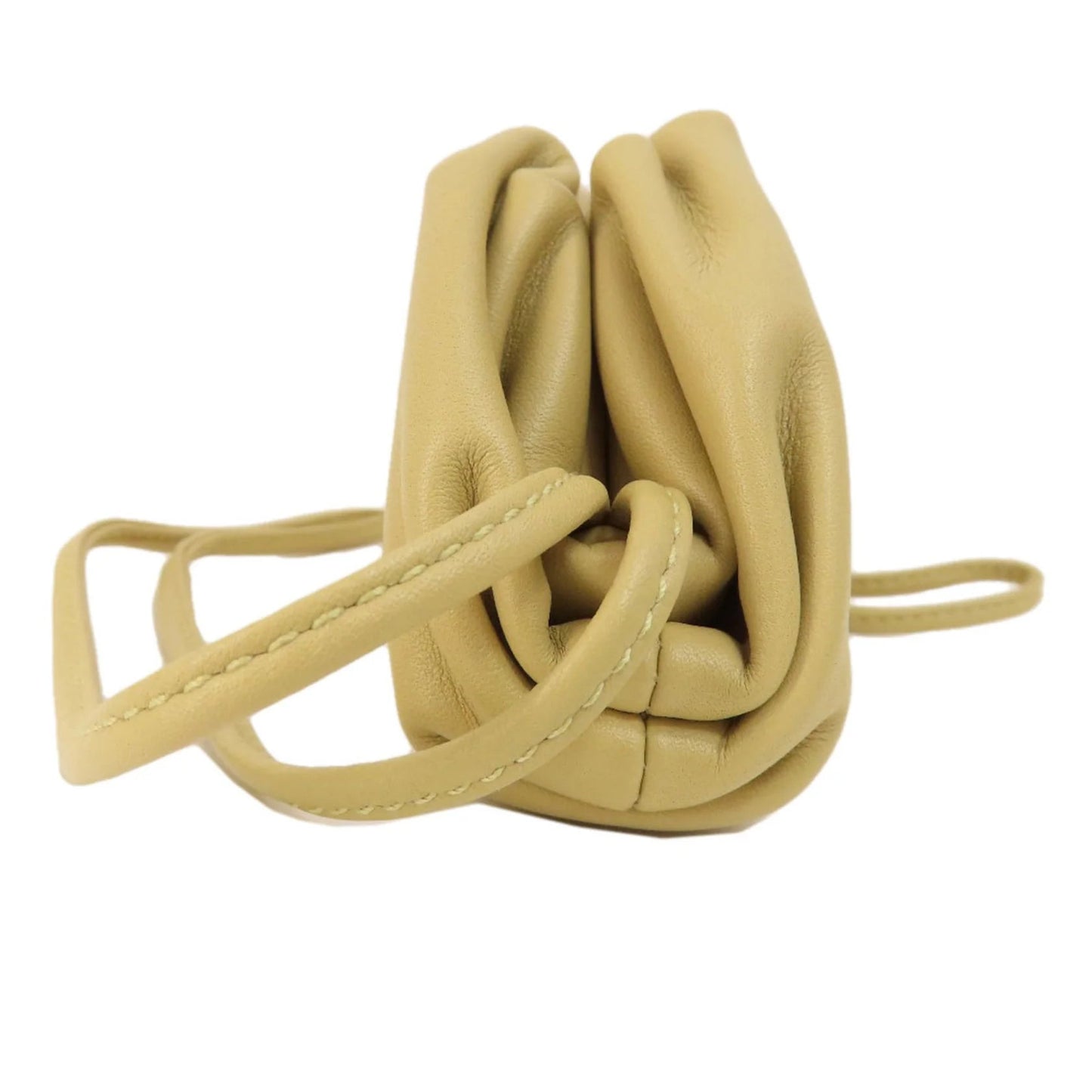 Bottega Veneta – Portamonete The Pouch in pelle beige - Etoilux