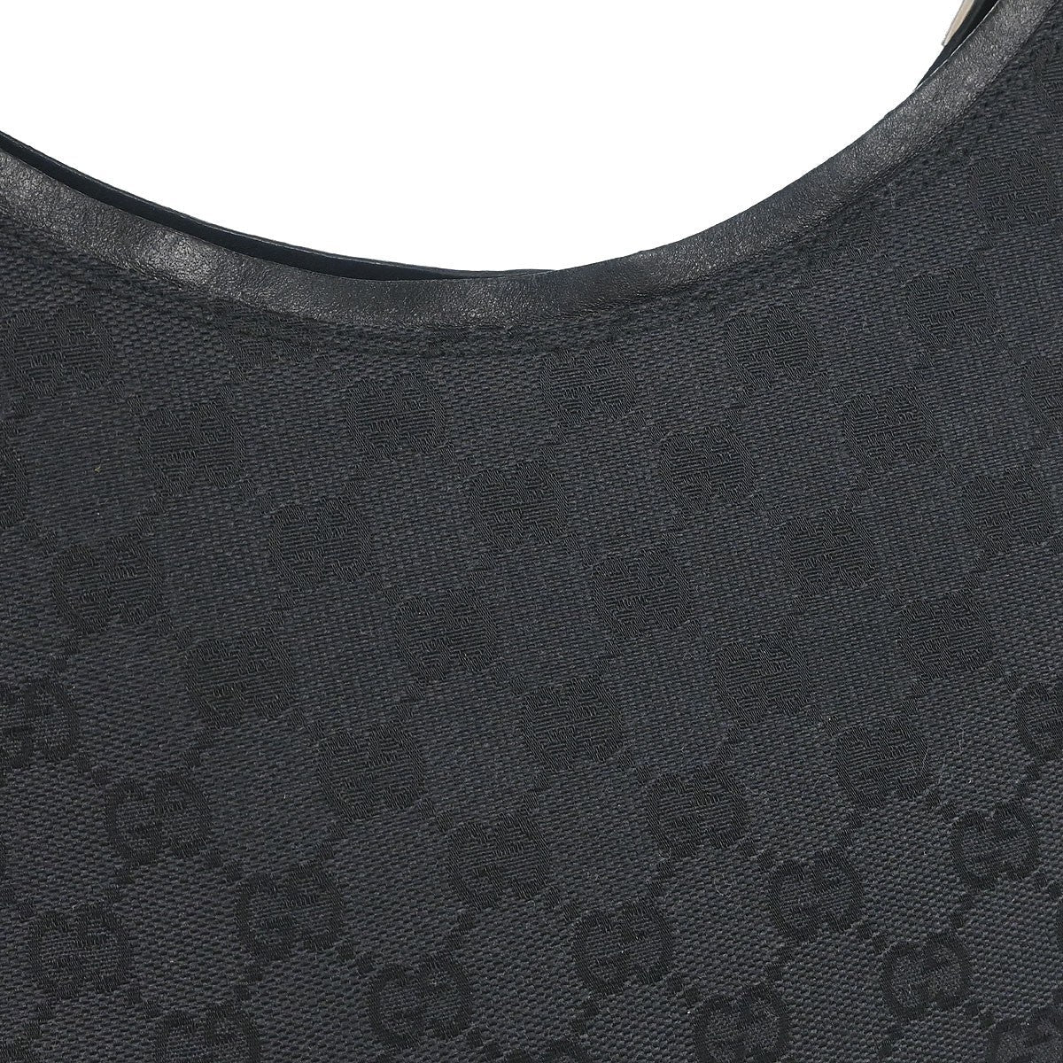 Gucci Vintage Hobo GG Canvas Nera con Manico Hardware Argentato – Misura Media - Etoilux