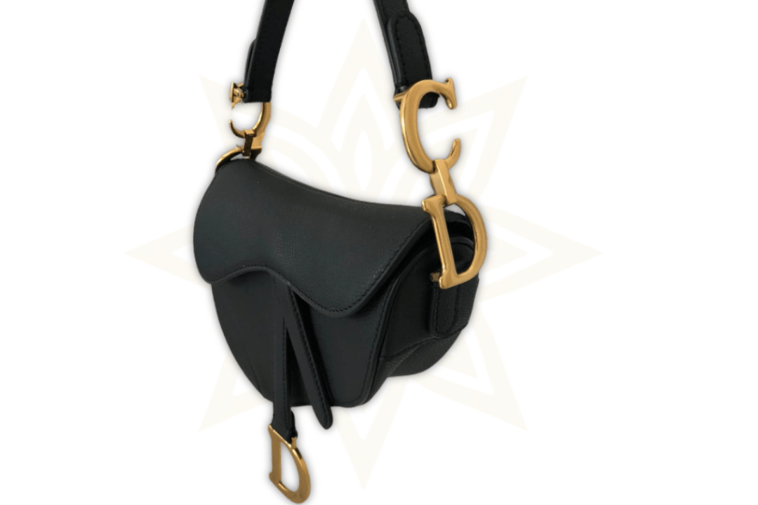 DIOR Saddle Bag in Pelle Nera – Full Set con Scontrino Originale - Etoilux