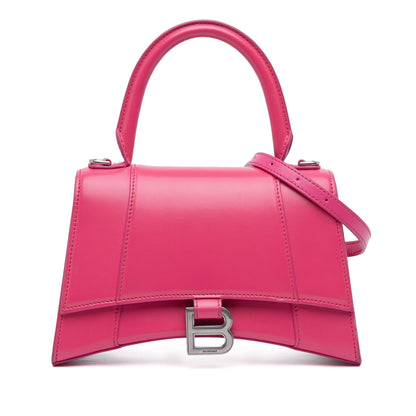 Balenciaga Hourglass Small Top Handle Pelle di Vitello Rosa Acceso 2020 – 23 cm - Etoilux