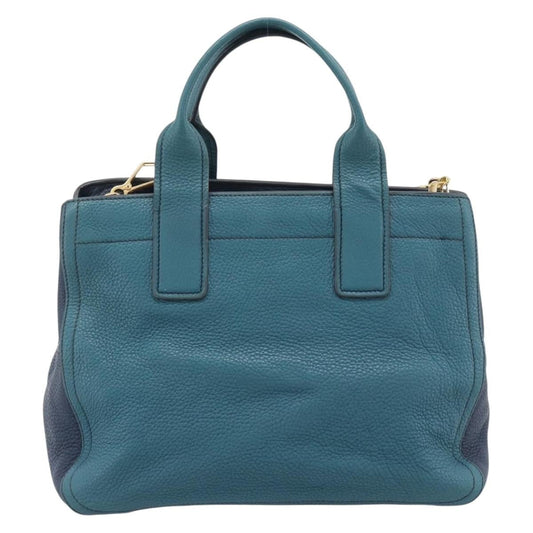 Miu Miu Shopping Tote Vitello Daino Bicolore Ottanio e Navy – 31 cm - Etoilux