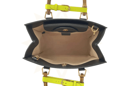 Gucci Diana Medium Tote Bag in pelle nera con manico in bamboo - Etoilux