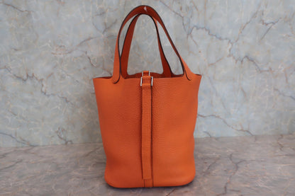 Hermès Picotin Lock MM Pelle Clemence Orange – Hardware Palladio - Etoilux
