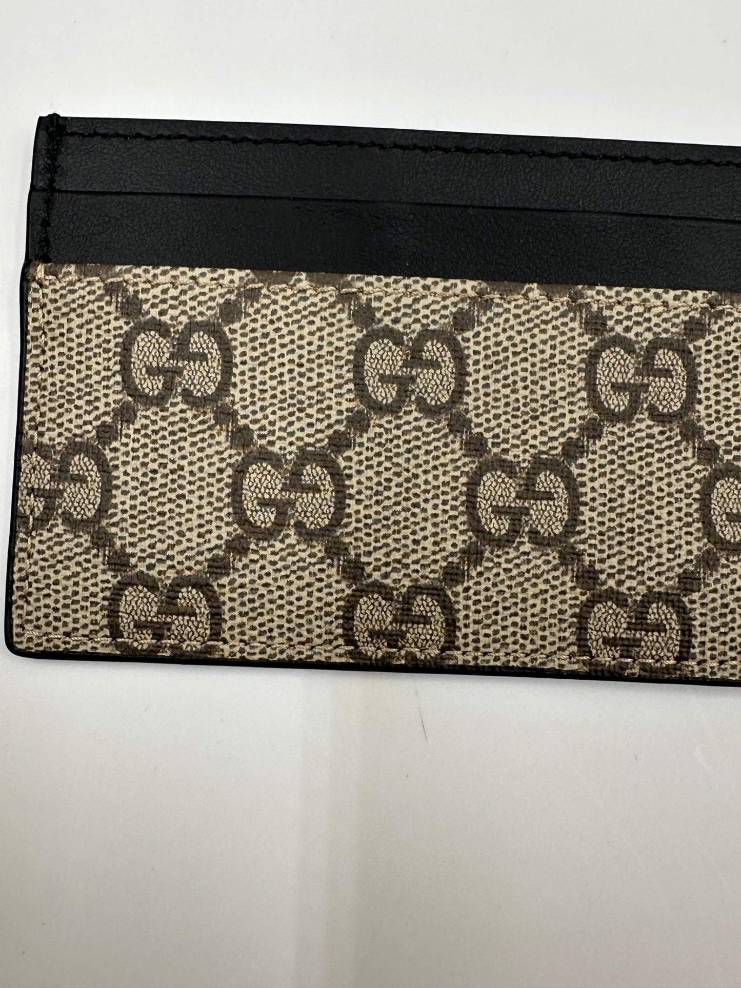 Gucci Card Case GG Supreme Tela Rivestita Nera — Porta Carte - Etoilux