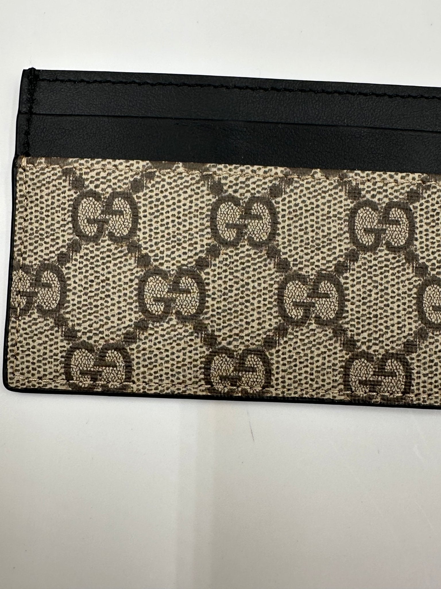 Gucci Card Case GG Supreme Tela Rivestita Nera — Porta Carte - Etoilux