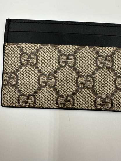 Gucci Card Case GG Supreme Tela Rivestita Nera — Porta Carte - Etoilux