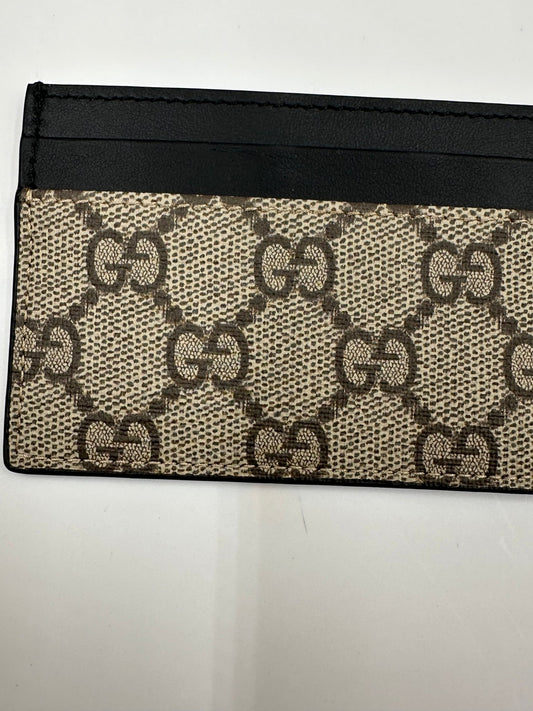 Gucci Card Case GG Supreme Tela Rivestita Nera — Porta Carte - Etoilux