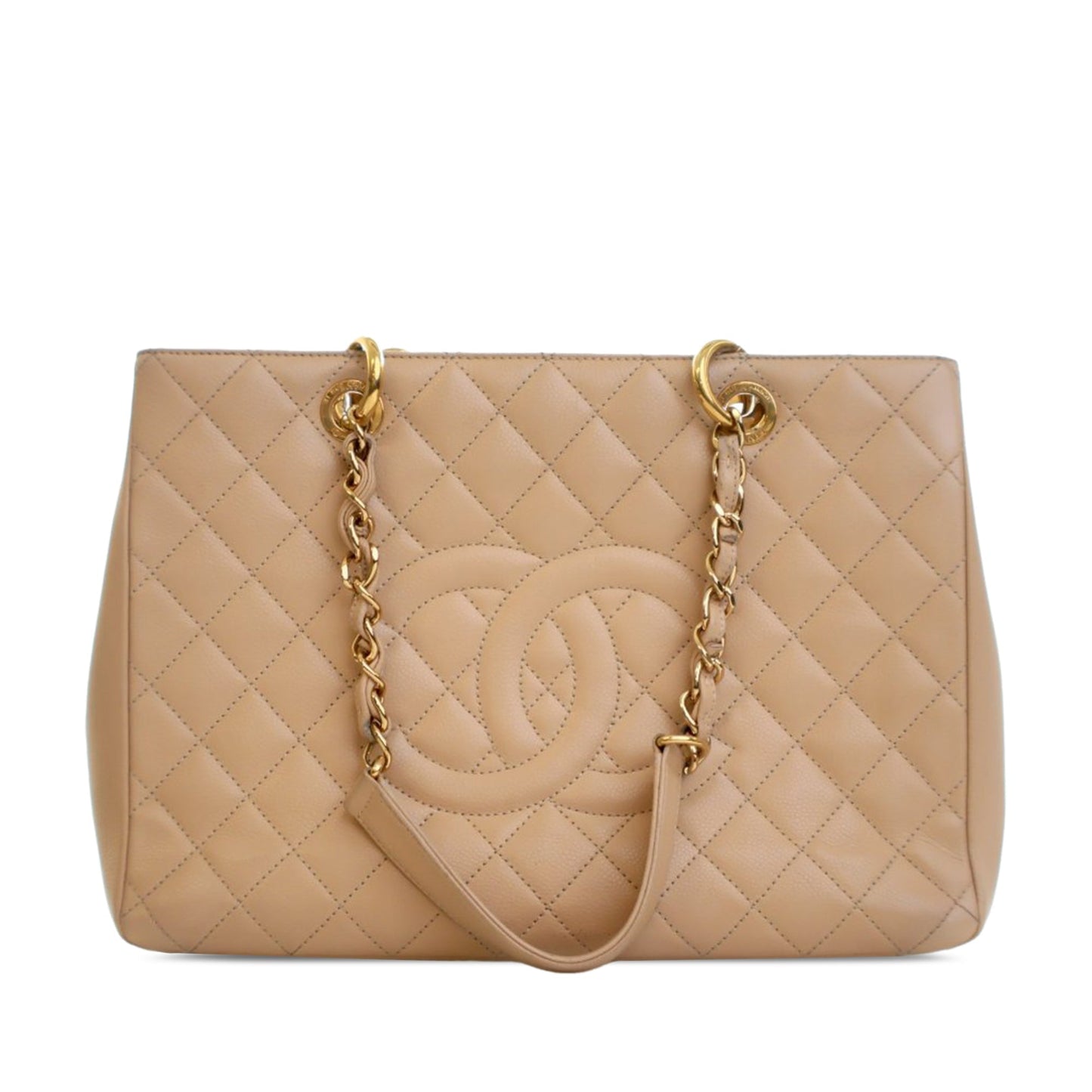 Chanel Grand Shopping Tote Caviar Beige 2011 – Size Medium - Etoilux