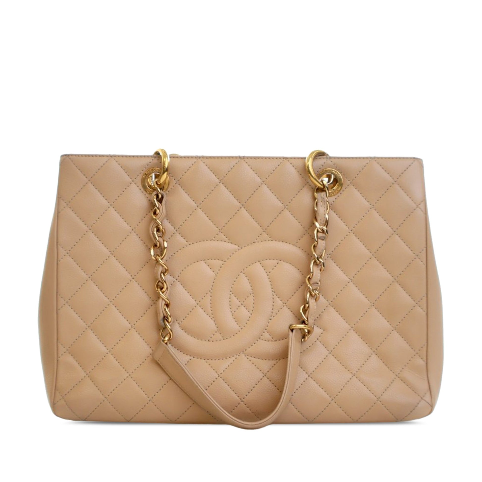 Chanel Grand Shopping Tote Caviar Beige 2011 – Size Medium - Etoilux