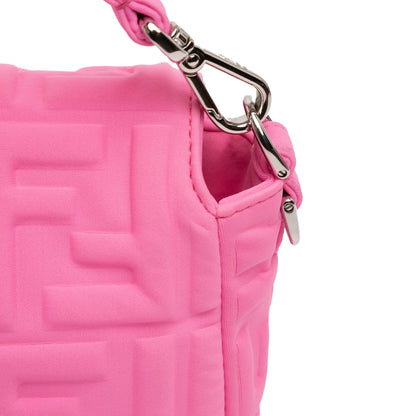 Fendi Baguette FF Embossed Tessuto Tecnico Rosa – 27 cm - Etoilux