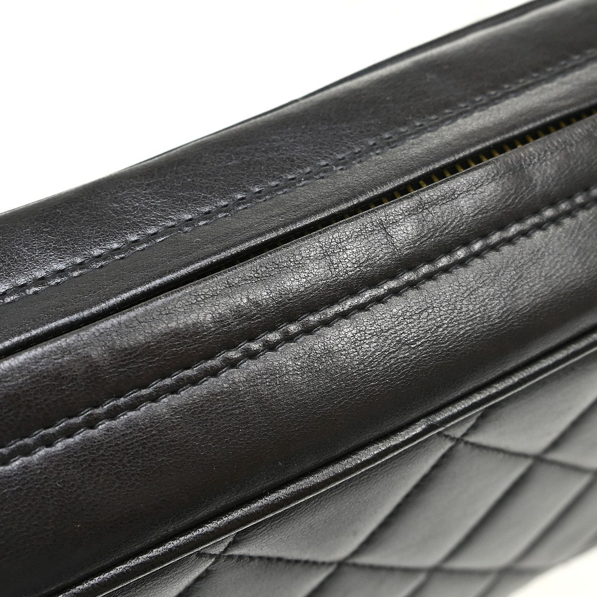 Chanel Vintage Flap a Spalla – Agnello Trapuntato Nero · 27 cm - Etoilux