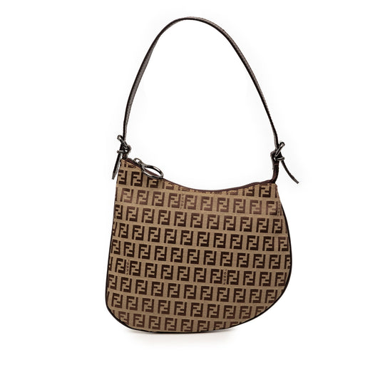 Fendi Oyster Bag tela Zucchino monogram marrone hardware rutenio