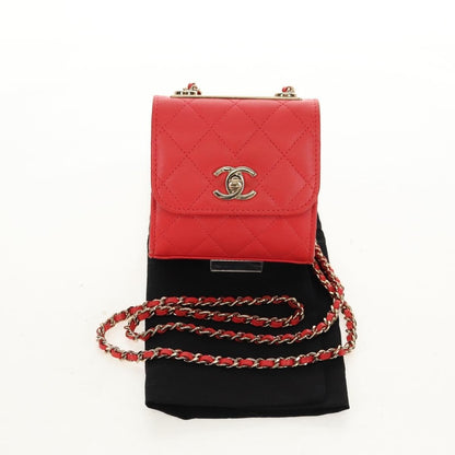 Chanel Trendy CC Small Flap Bag Pelle di Agnello Rossa Hardware Dorato - Etoilux