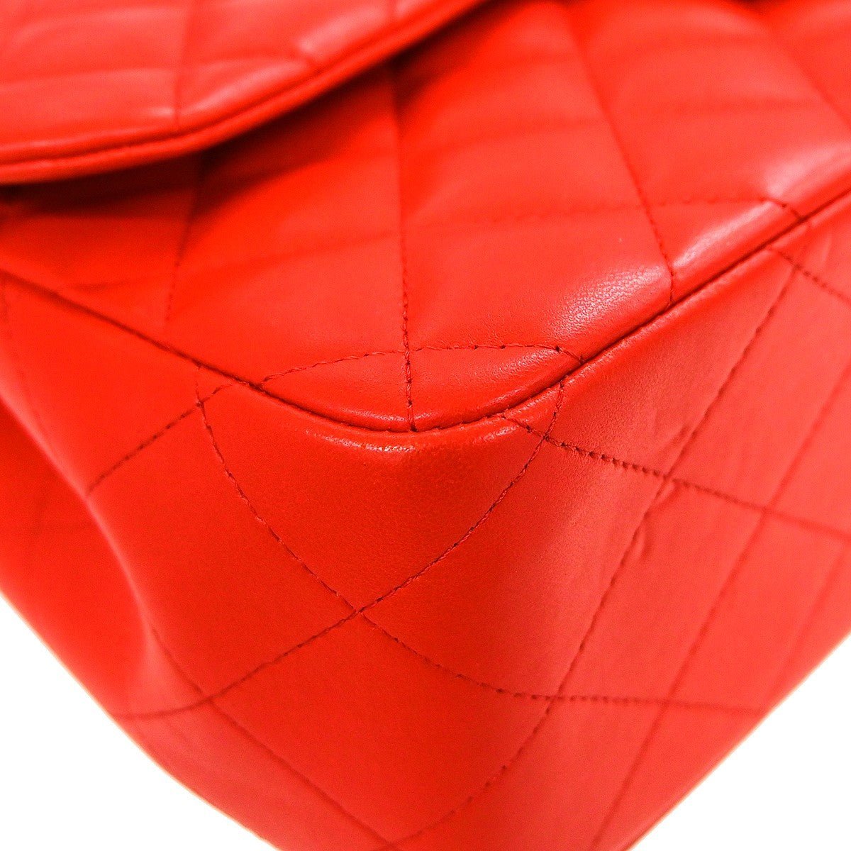 Chanel Classic Double Flap Jumbo Agnellino Rosso Hardware Silver 2016 – 30 cm - Etoilux