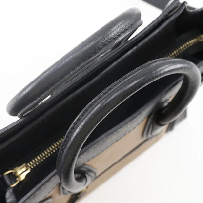 Céline Nano Luggage in Pelle Tricolore – Nero, Marrone e Bianco Sporco - Etoilux