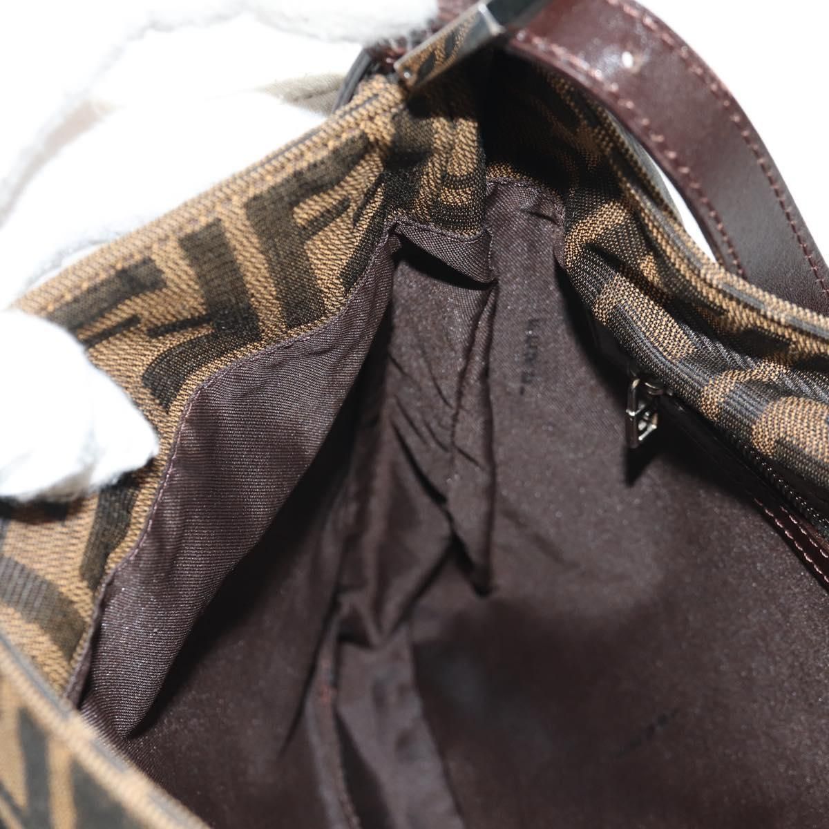 Fendi Mamma Baguette Zucca Canvas Marrone Nero – Shoulder Bag Vintage Iconica - Etoilux