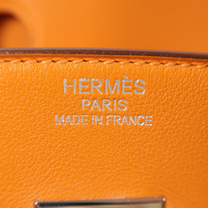 Hermès – Birkin 35 – Swift Leather Orange 93 – Palladium Hardware – Stamp N - Etoilux