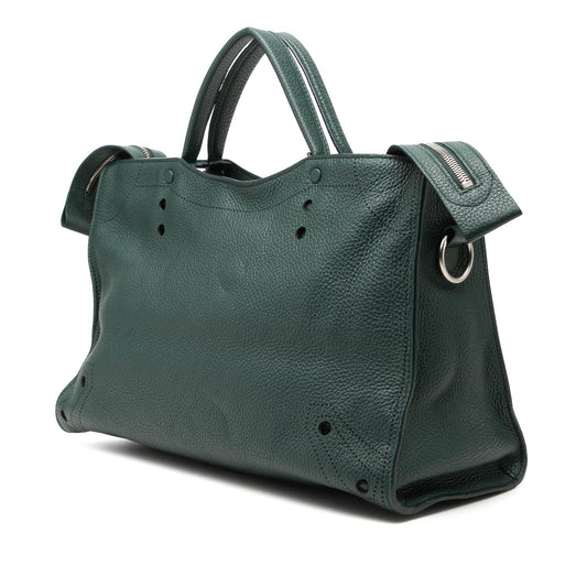 Balenciaga Blackout City Pelle Martellata Verde – 37 cm - Etoilux