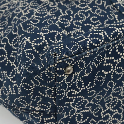 Chanel Vintage Tote Grande in Tela Stampata CC – Blu Navy - Etoilux