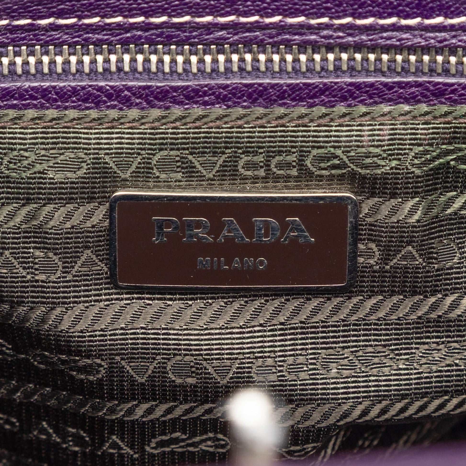 Prada Madras Cerniera Frame – Borsa da Medico in Pelle di Capra Viola (anni ’90–2000) - Etoilux