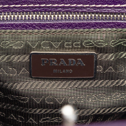 Prada Madras Cerniera Frame – Borsa da Medico in Pelle di Capra Viola (anni ’90–2000) - Etoilux