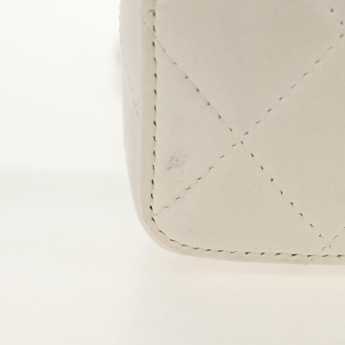 Chanel CC Zip Mini Bag Pelle di Agnello Bianco Latte – 11 cm - Etoilux