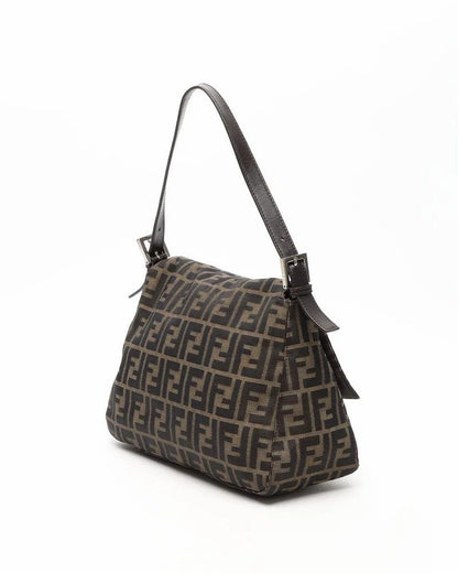 Fendi Mamma Baguette Tela Zucca Marrone Vintage – 28 cm - Etoilux