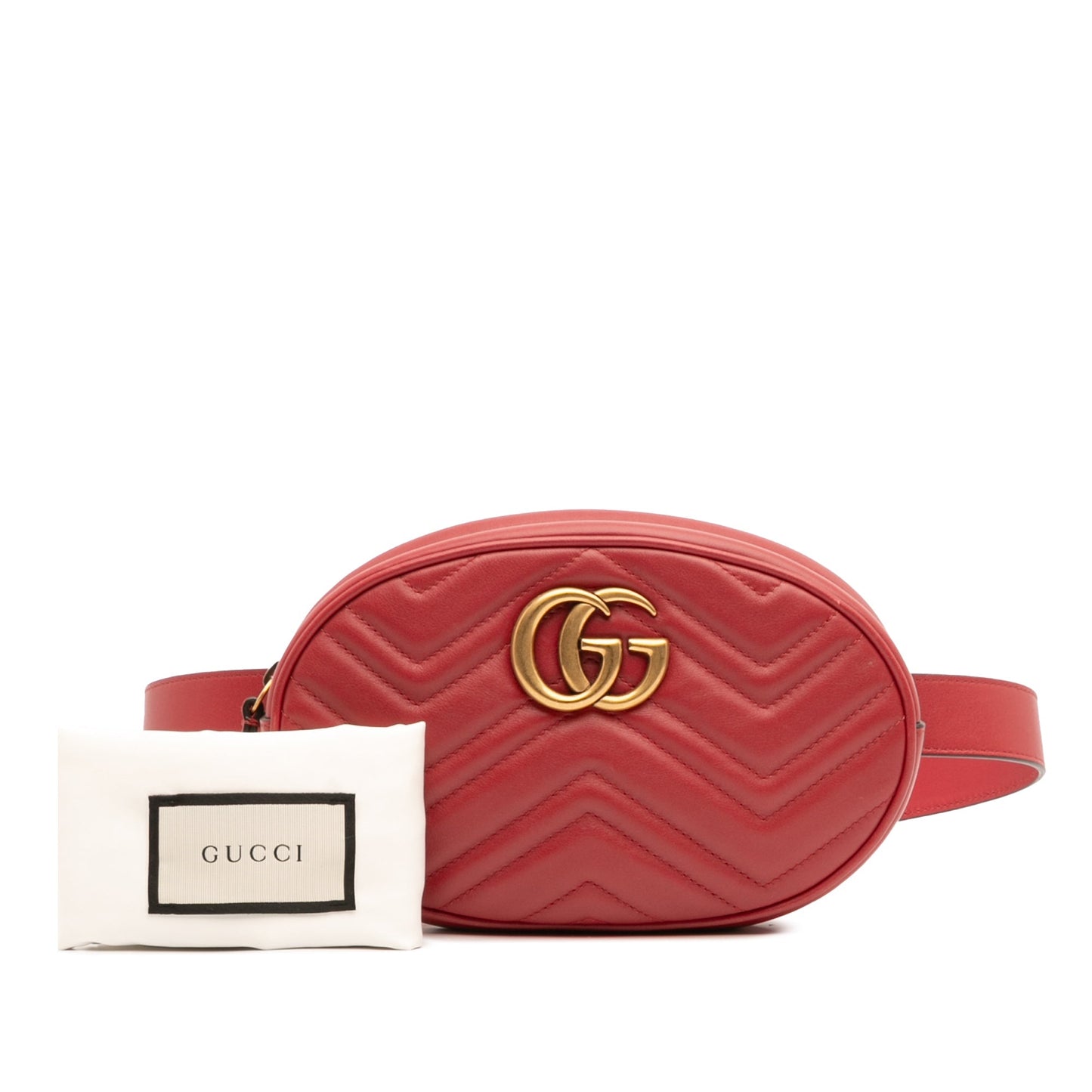 Gucci GG Marmont Matelassé – Belt Bag in Pelle Rossa – Small - Etoilux