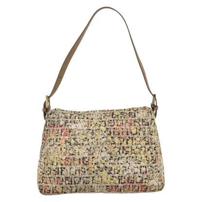 Fendi Mamma Baguette Zucca Floral Canvas Multicolor Hardware Oro – 27 cm - Etoilux