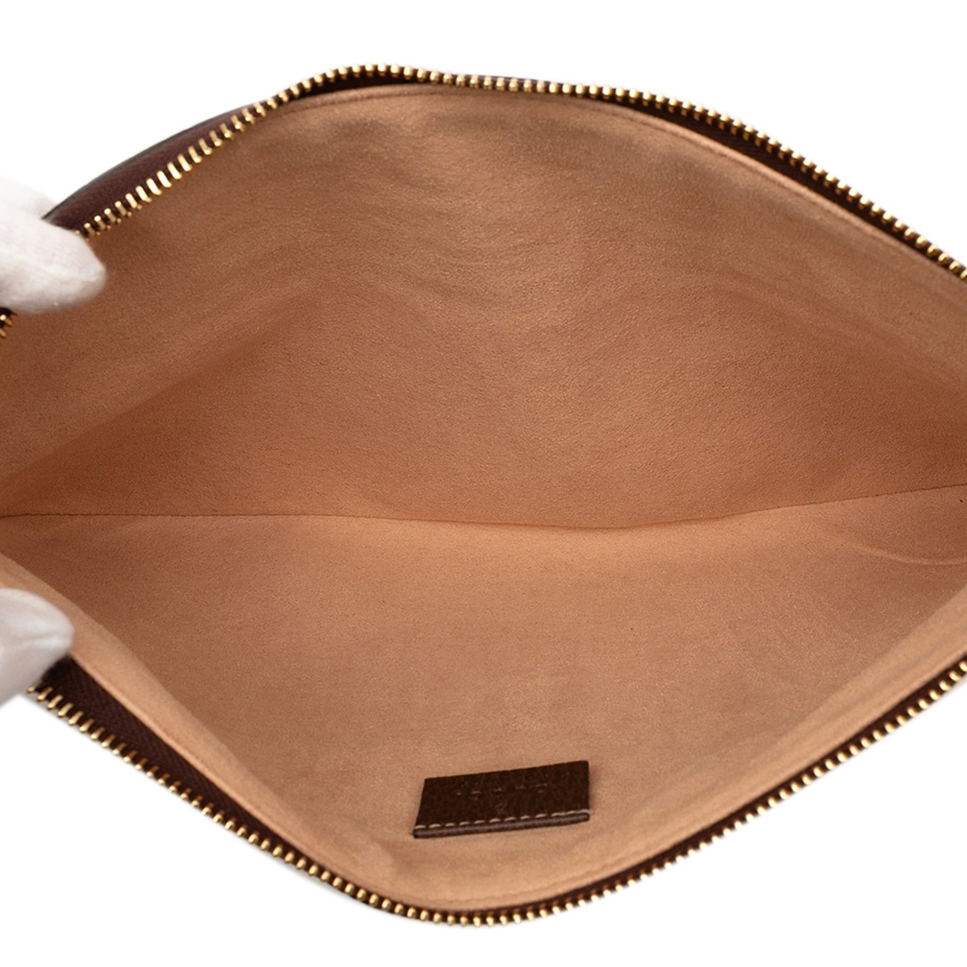 Gucci Ophidia GG Supreme – Pochette in Tela Rivestita, Brown – 20 x 28,5 cm - Etoilux