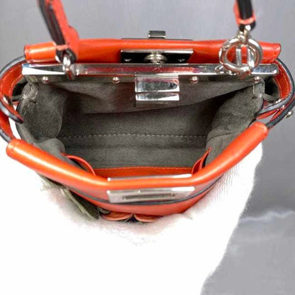 Fendi Micro Peekaboo Flowerland in Pelle Rossa - Etoilux