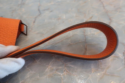 Hermès Picotin Lock MM Pelle Clemence Orange – Hardware Palladio - Etoilux