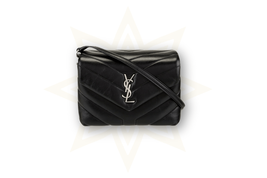 Saint Laurent Loulou Toy in pelle nera – Silver Hardware - Etoilux