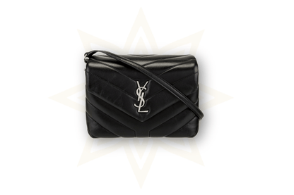 Saint Laurent Loulou Toy in pelle nera – Silver Hardware - Etoilux