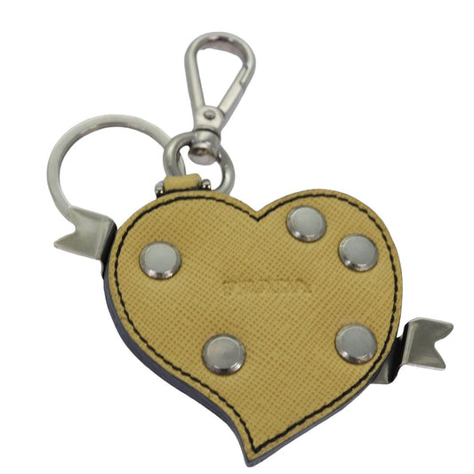 Prada Portachiavi Bag Charm Cuore in Pelle Saffiano Gialla con Freccia – 11 cm - Etoilux