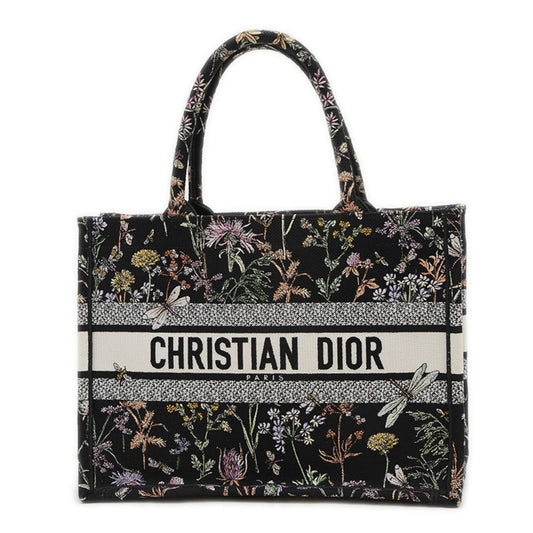Christian Dior Dior Book Tote Borsa media in tela floreale nera M1296 BP - Etoilux