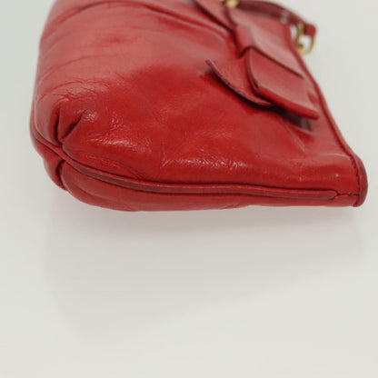 Miu Miu – Pouch in Pelle Rossa con Fiocco e Dettagli Dorati - Etoilux