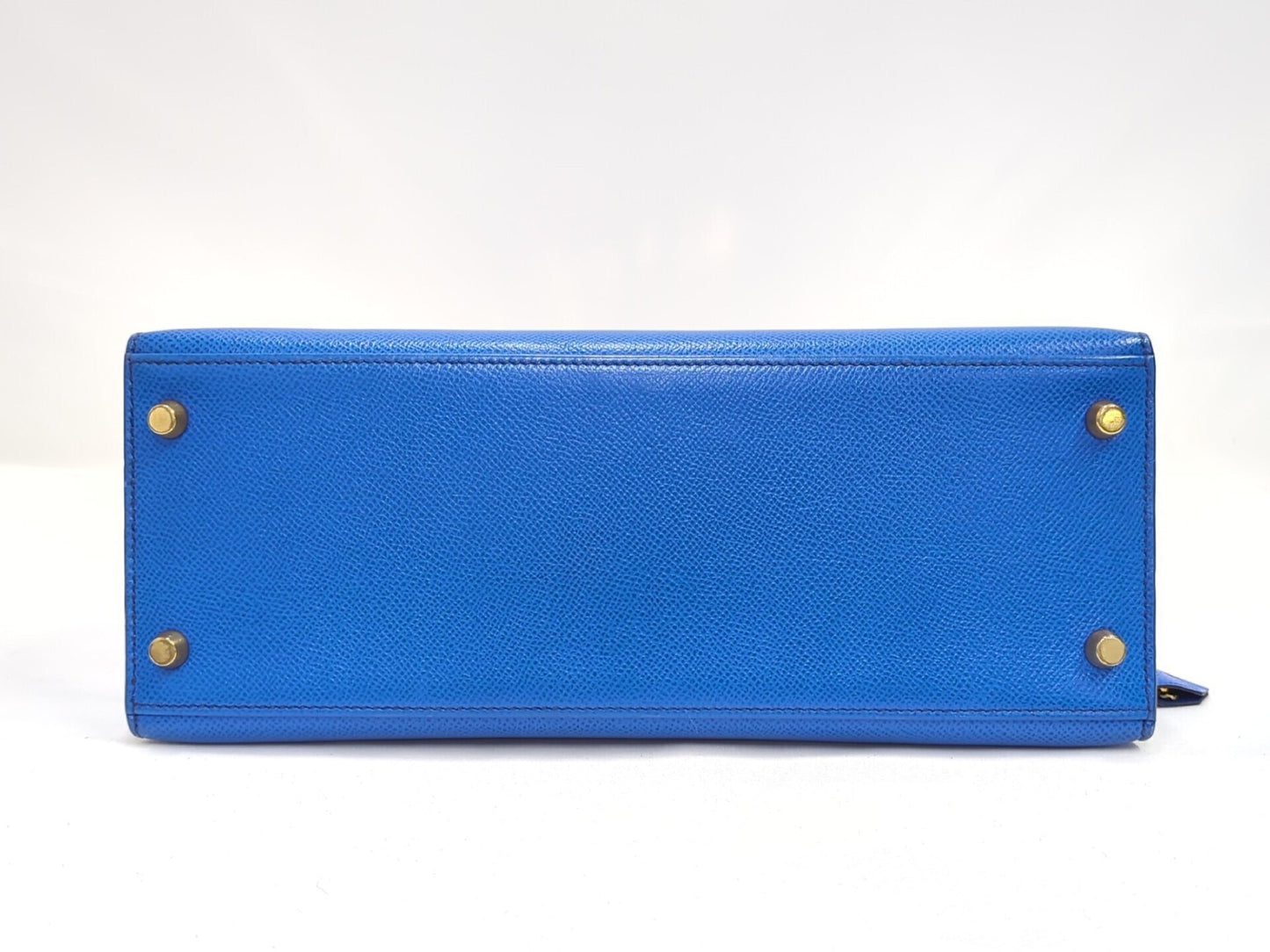 Hermès Kelly Sellier 28 Pelle Courchevel Blu Hardware Gold – 1993 - Etoilux