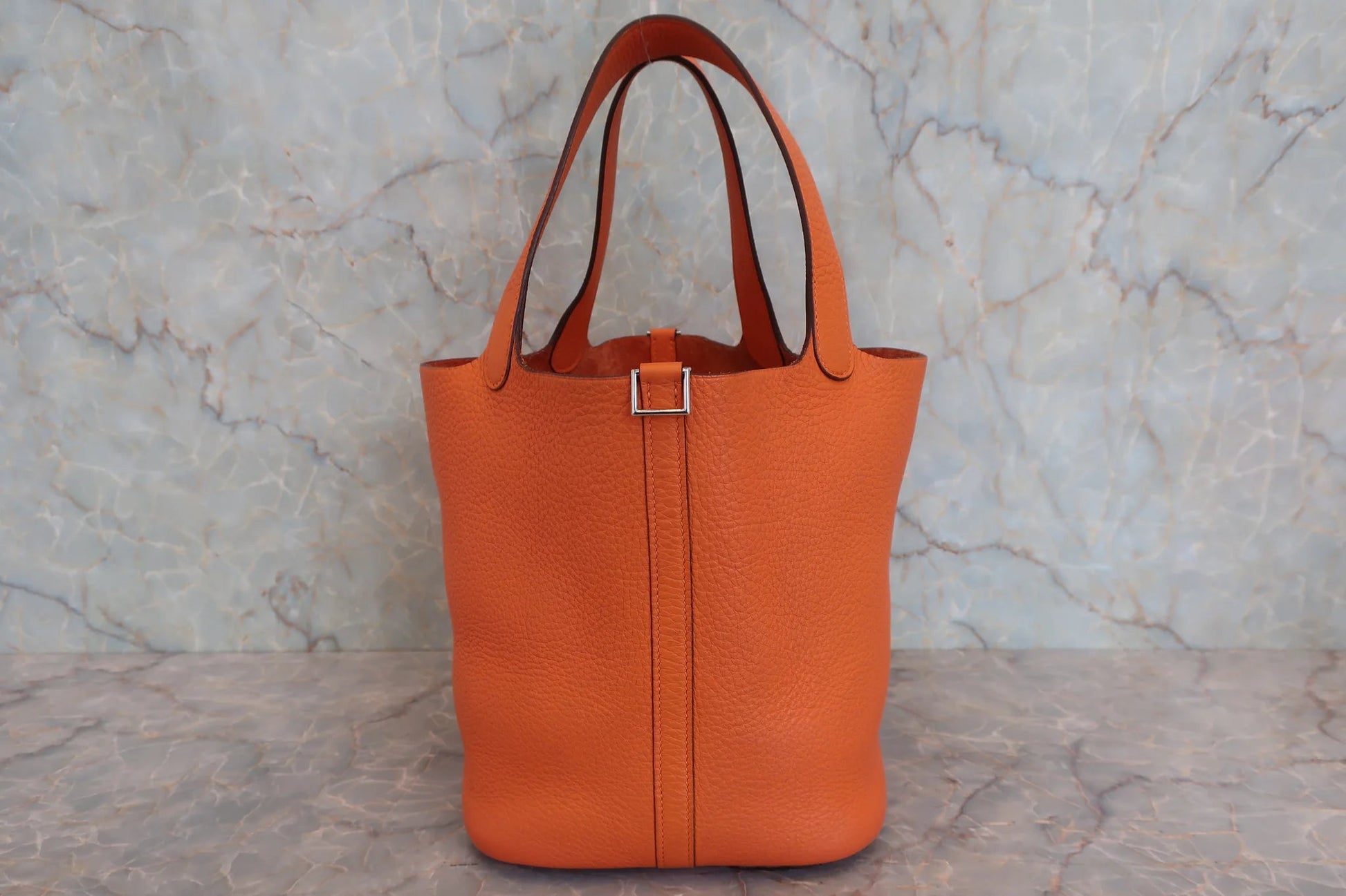 Hermès Picotin Lock MM Pelle Clemence Orange – Hardware Palladio - Etoilux
