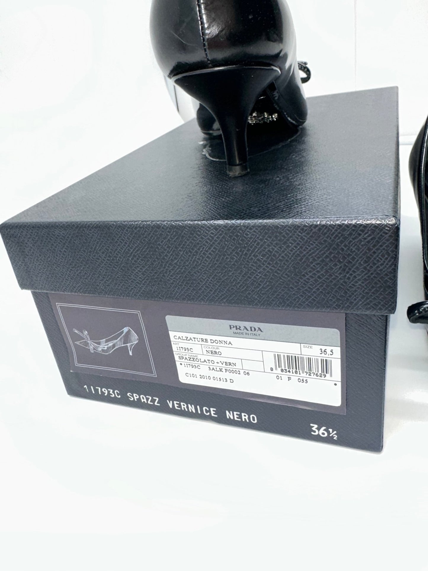 PRADA – Décolleté in Vernice Nera con Fiocco – Tacco Medio | Tg. 36,5 - Etoilux